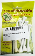 Sachet de Tees Ecoty Classiques blanc (76mm) x15 Biodégradables