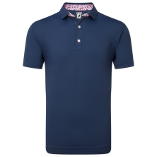 Polo Solid With Primrose Trim Pique Navy