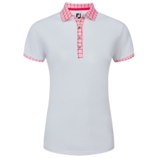 Polo Gingham Trim Pique W White