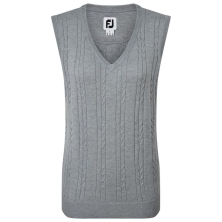 Pull Wool Blend Cable Knit V-Neck Vest Gre