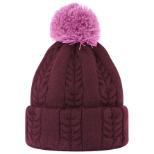 Bonnet Cable Knit Bobble Frog Pink