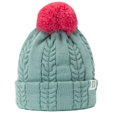 Bonnet Cable Knit Bobble Sage Peach