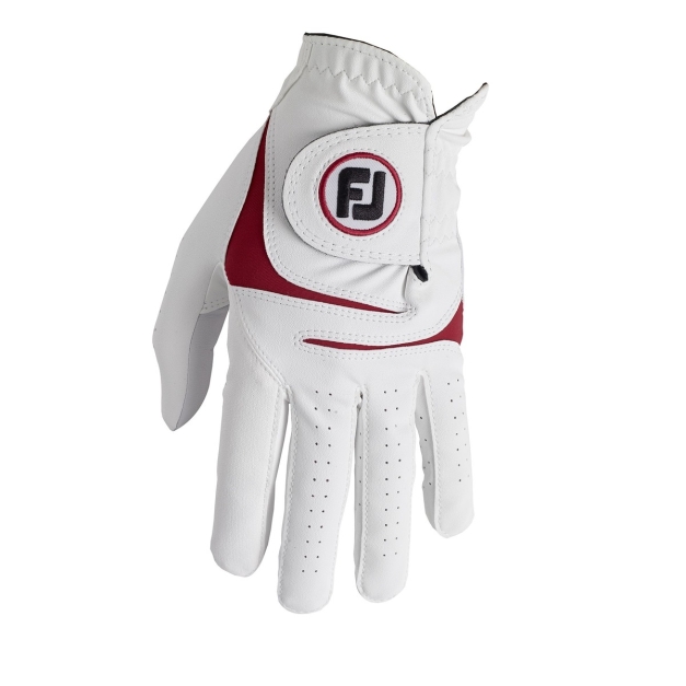 Footjoy Weathersof Gant de golf Homme Blanc et rouge