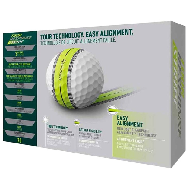 Balles neuves Tour Response Stripe Yellow White