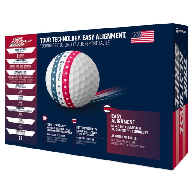 Balles neuves Tour Response Stripe USA Limited Edition