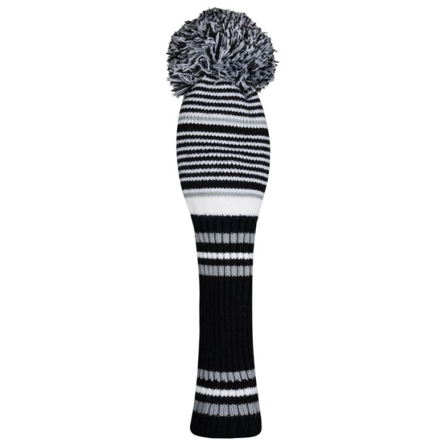 Capuchon de club Pom Pom Fairway Black White Grey