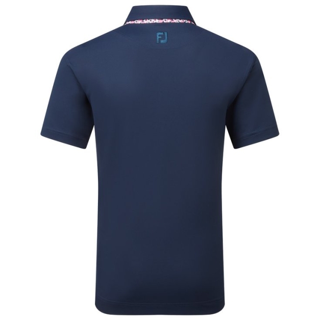 Polo Solid With Primrose Trim Pique Navy