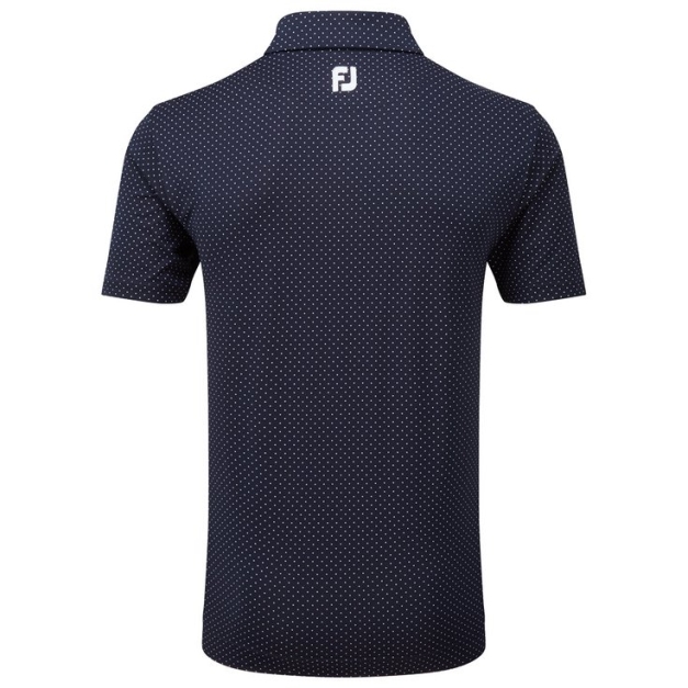 Polo Stretch Lisle Dot Print Navy With White