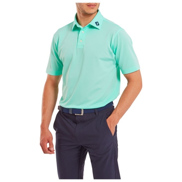 Polo Stretch Pique Solid Sea Glass