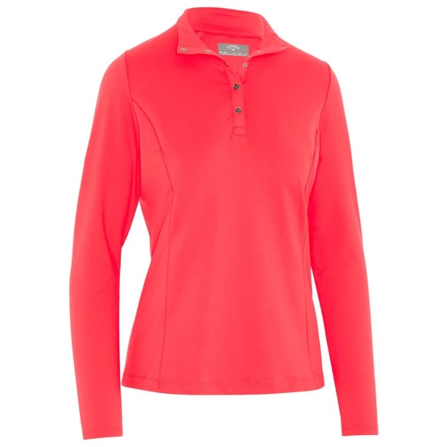 Polo Thermal LS Fleece Back Jersey Polo Paradise Pink