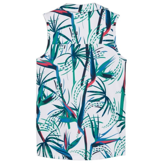 Polo W Mattr Paradise SL Polo White Glow Sparkling Green