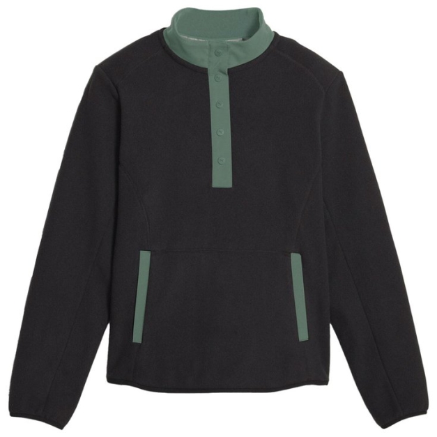 Pull W Fleece 1/4 Zip Black Eucalyptus