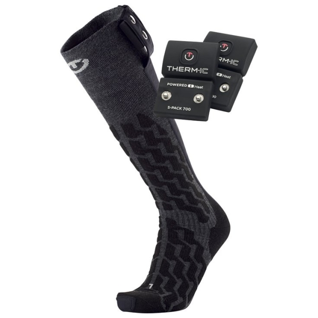 Chaussettes Powersock Set Heat Fusion Uni + S-Pack 700 Black Grey