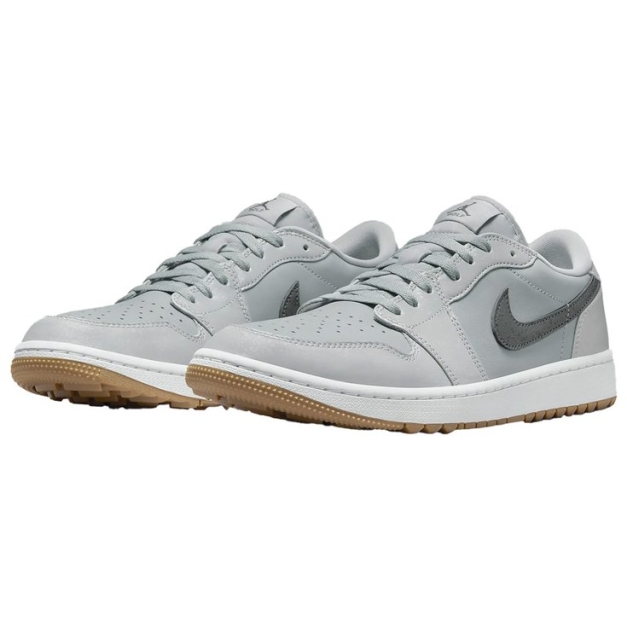 Chaussures sans crampons Air Jordan 1 Low G Wolf Grey Iron Grey White Gum Medium Brown