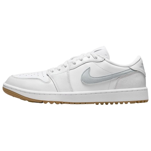 Chaussures sans crampons Air Jordan 1 Low G White Pure Platinum Gum Medium Brown