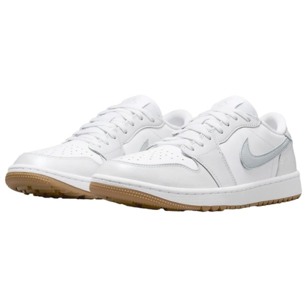 Chaussures sans crampons Air Jordan 1 Low G White Pure Platinum Gum Medium Brown