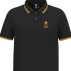 Polo golf homme Noir liserés Jaune