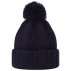 Bonnet Cable Knit Bobble Navy