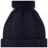 Bonnet Cable Knit Bobble Navy