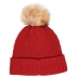 Bonnet Ladies Pom Pom Beanie Red